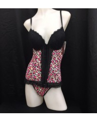 SV5886C Leopard Print Corset with Lace Padded Bra